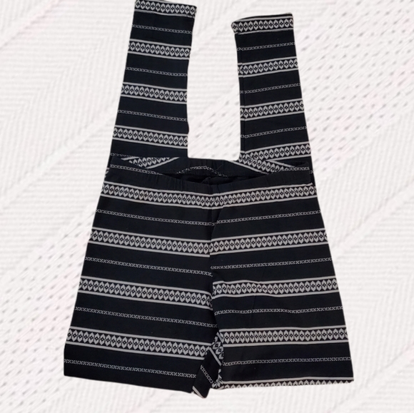 Forever 21• Cotton leggings- black/white stripes- Size S (Fits li… - Picture 4 of 5